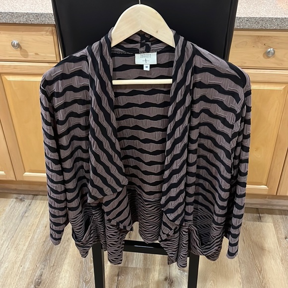 Kathleen Sommers Cover Up Cardigan Cape Women’s Medium Cigar Open Front Pockets - Picture 1 of 8